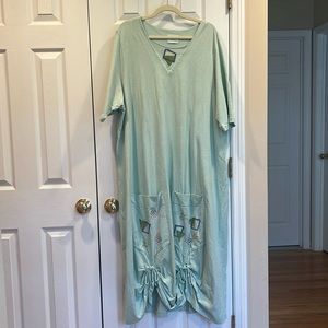 Vintage Blue Fish Long Dress